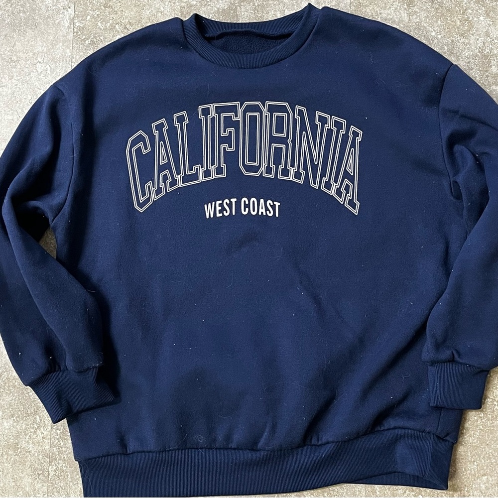 SHEIN California Themed West Coast Sweatshirts BUNDLE OF (3)- Navy Blue and Grey - Picture 13 of 16